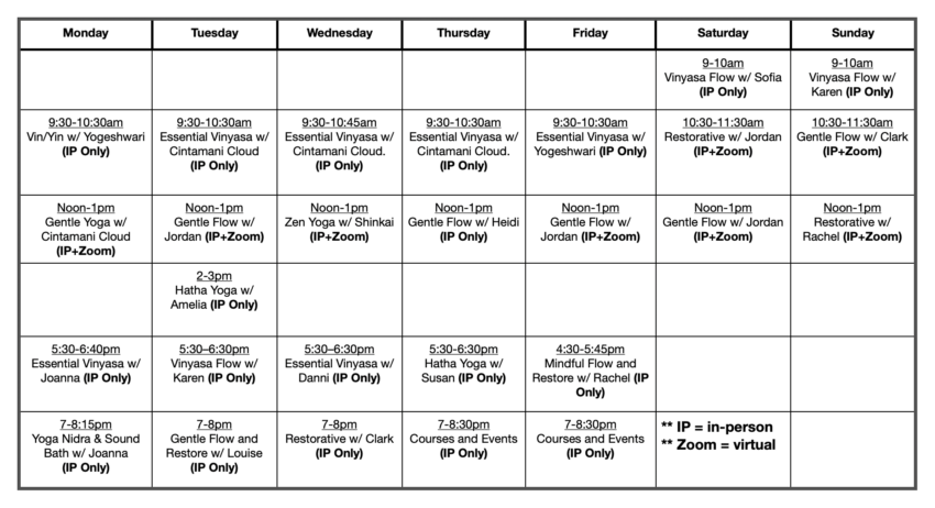 Yoga Class Schedule | Everyday People Yoga Eugene, Oregon