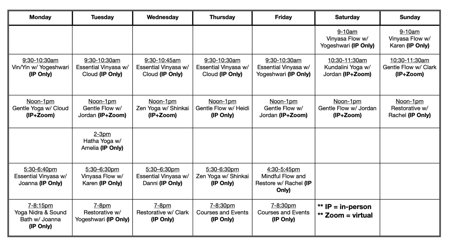 Yoga Class Schedule | Everyday People Yoga Eugene, Oregon